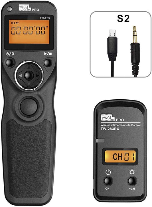 Wireless Remote Shutter Compatible for Sony PIXEL TW-283 S2 Wired Timer Remote Control Compatible for Sony A99II, A77II, A58, A68, A7, A7II, A7R, A7RII, A7S, A7SII, A3000, A5100, A5000 A6000