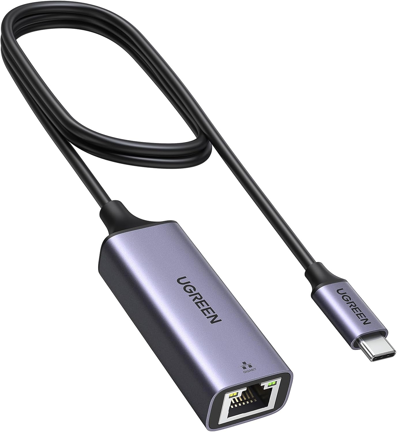 UGREEN USB C to Ethernet Adapter, 1.6FT Gigabit RJ45 to USB 3.0 Type-C (Thunderbolt 3) Ethernet LAN Network Adapter, Compatible with MacBook Pro, iPad Pro, Dell XPS and More