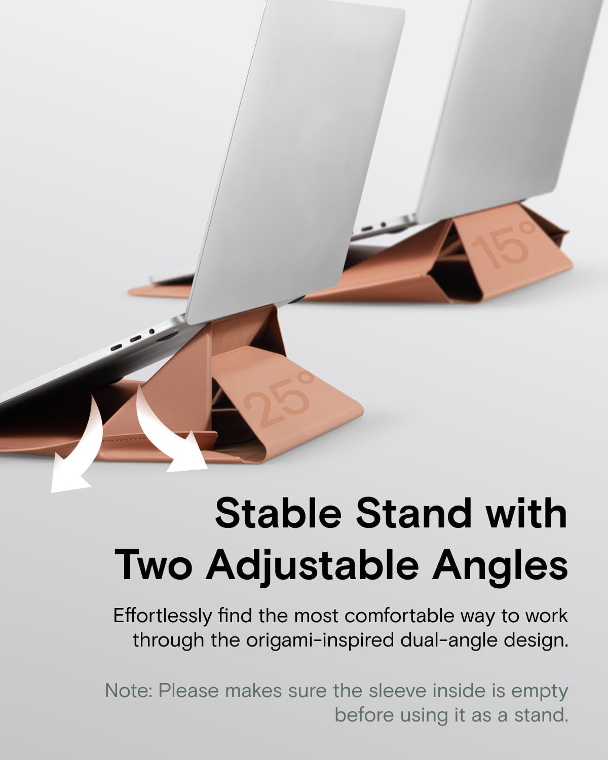 MOFT Laptop Carry Sleeve, 2-in-1 Laptop Bag & Stand for 15"-16" MacBook Air/Pro & Dell/HP/Lenovo/Asus, Stylish Slim Computer Sleeve Bag with Expandable Storage for Computer Accessories, Class Nude