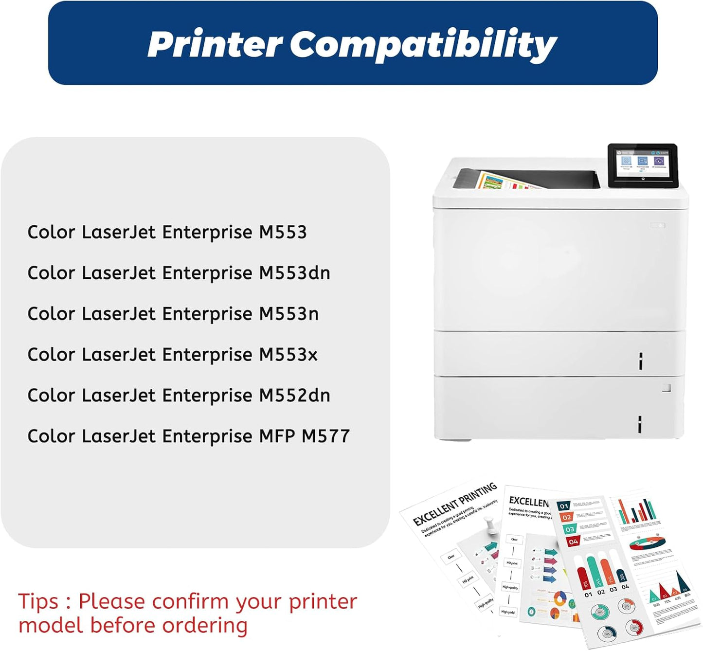 508A Yellow Toner Cartridge, Replacement Compatible for HP M553 508 A 508X CF362A CF362X for Color Enterprise M553dn M553n M553x MFP M577 M577z M577dn M577f M577c Printer (1-Pack)