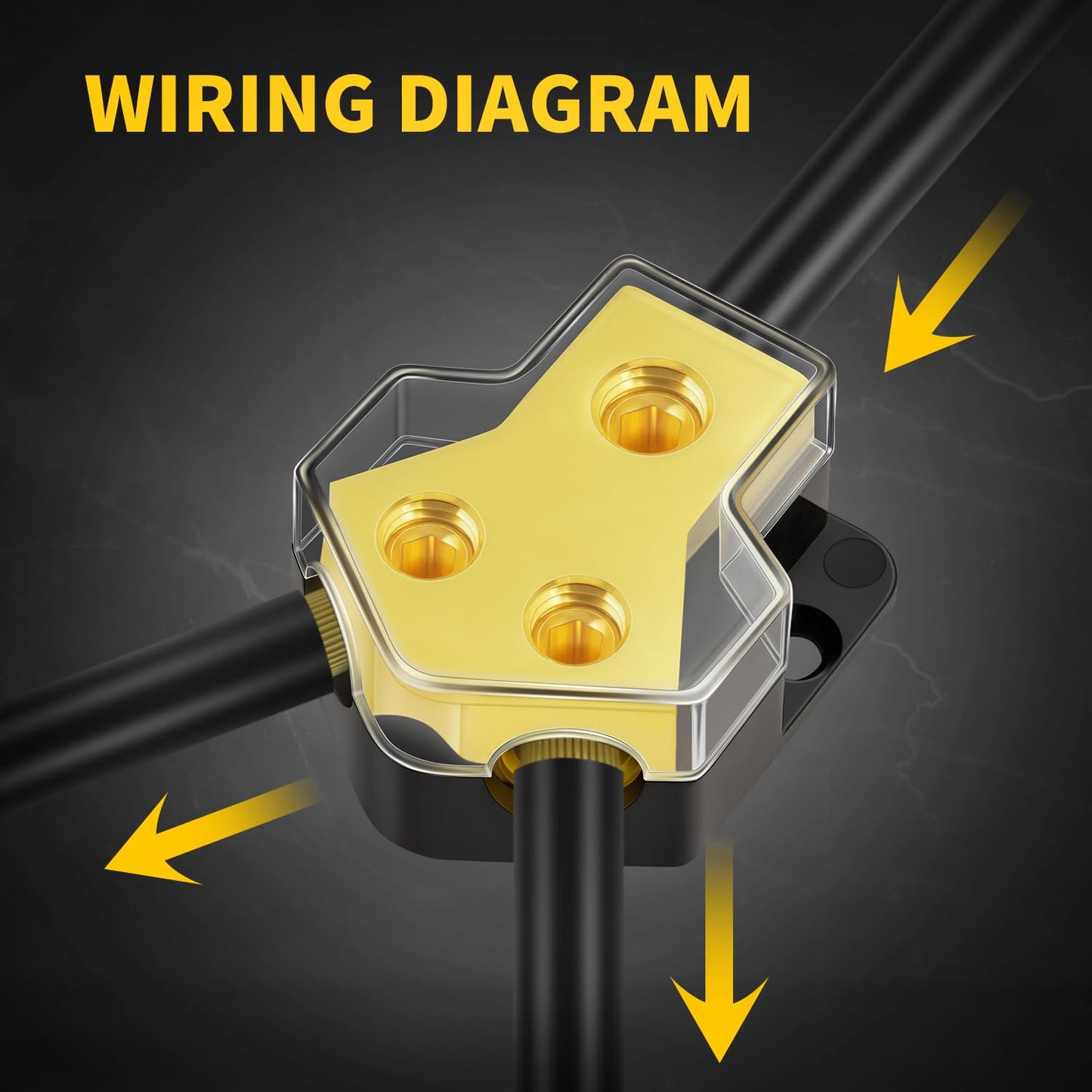 12V Power Distribution Block Car Audio 2 Way 0/2/4 Gauge in 4/6/8 Gauge Out, Quality Ground Distribution Block 12 Volt Amp Distribution Block Splitter for Automotive Car Marine Boat (2 Pack)