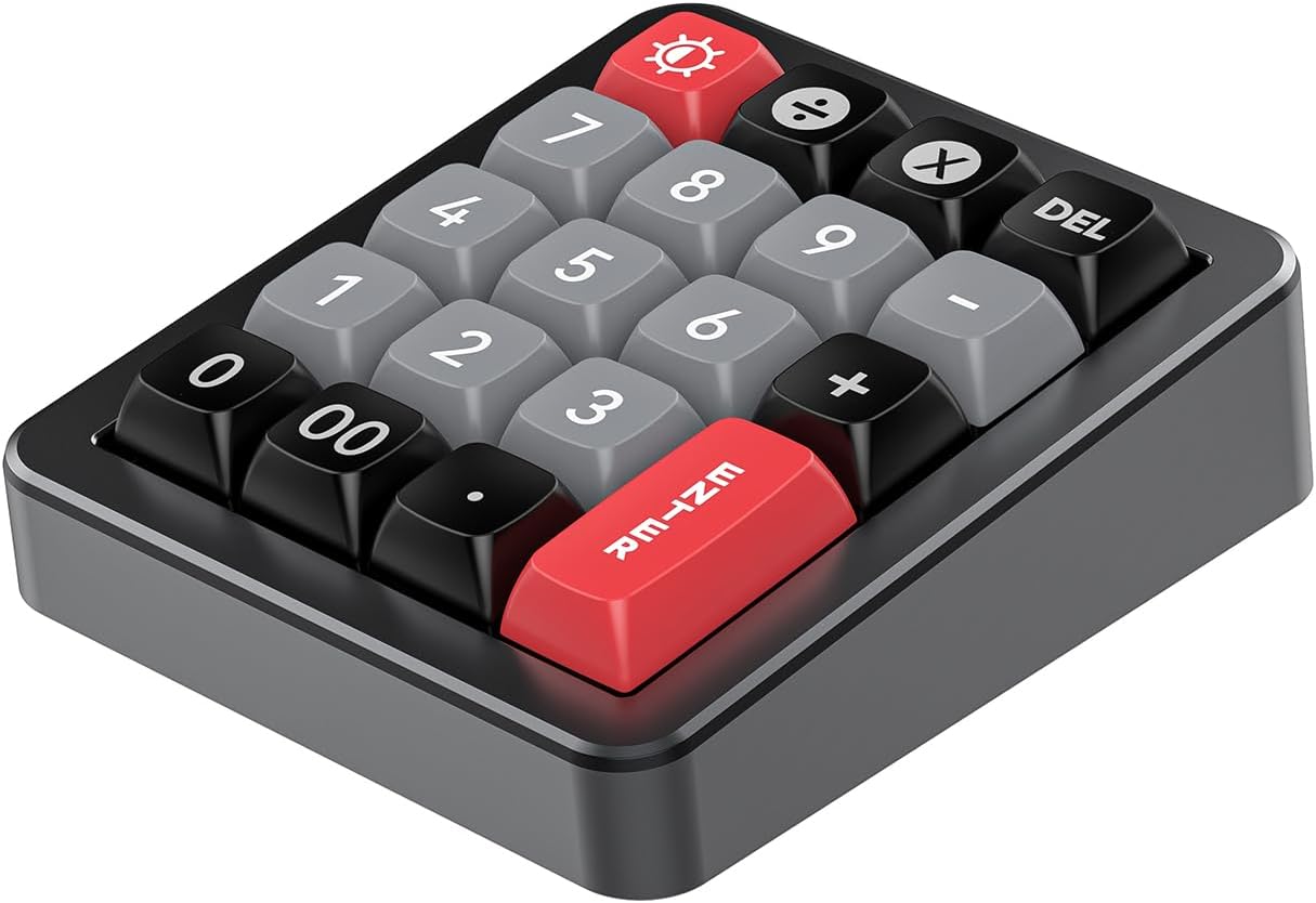 Adventurers K812 Wired Mechanical Numeric Keypad, 19-Key Hot-Swappable RGB Numpad, Macro Programmable, Detachable Type-C Cable, Game/Office Mode Switch – for PC/Laptop/Desktop (Black)
