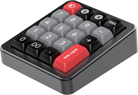 Adventurers K812 Wired Mechanical Numeric Keypad, 19-Key Hot-Swappable RGB Numpad, Macro Programmable, Detachable Type-C Cable, Game/Office Mode Switch – for PC/Laptop/Desktop (Black)