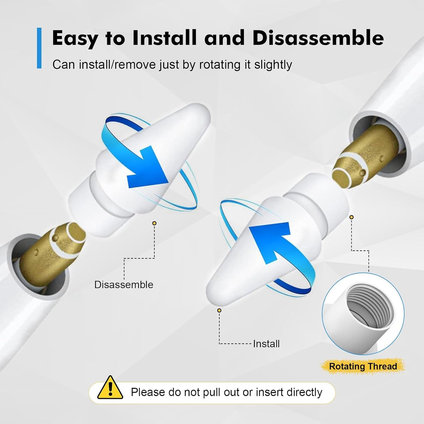 6-Pcs Pencil Tips Replacement – 4 Enhanced Precise 0.7mm Metal Nibs (Black/White/Pink) & 2 Original-Like POM Tips, Fits for Apple Pencil Pro/2nd/1st Gen/USB-C | Accurate Drawing & Smooth Writing