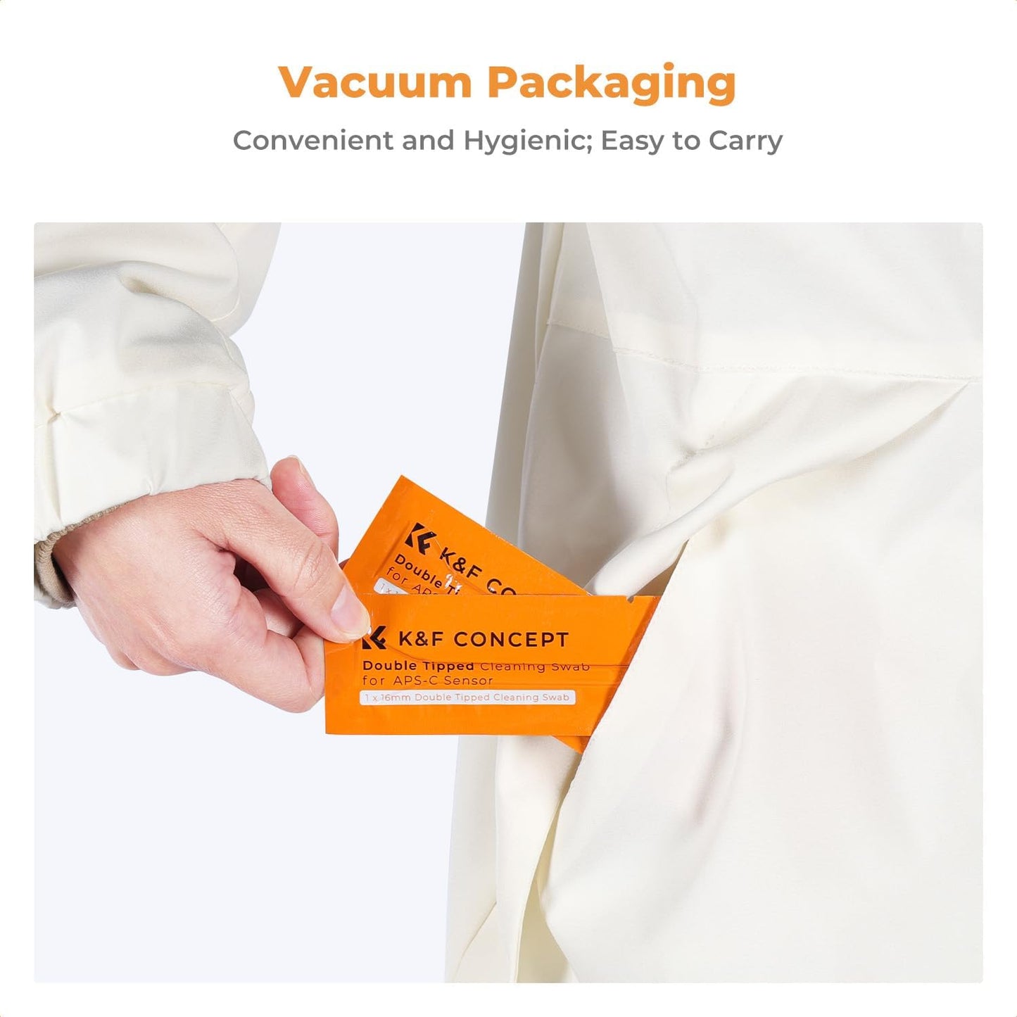 K&F Concept APS-C Sensor Cleaning Kit, Digital Camera Lens Cleaner - 20ml Cleaner, Gloves & 10 X 16mm Double-Tipped Swabs for APS-C Type CMOS & CCD Sensors