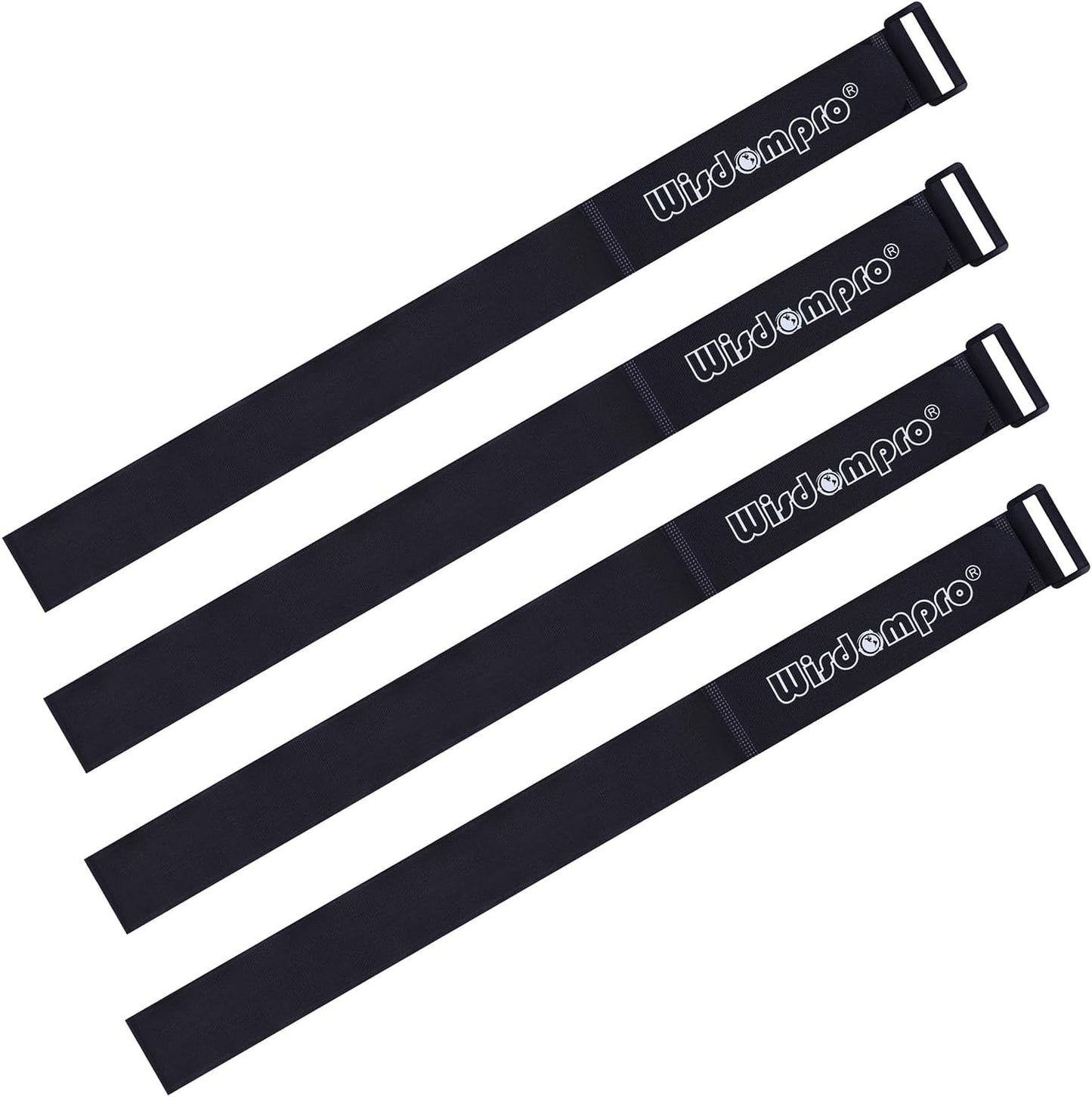 Extra Large 4 Pack 2 x 48 Inches Hook and Loop Strap, Reusable Fastening Cable Tie Down Straps by Wisdompro - Reusable, Durable Functional Cinch Cable Straps for Your Home, Office, Workspace