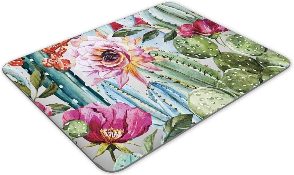 Gaming Mouse Pad， Bright Succulent Cactus Rectangle Mouse Pad Size(9.84"x7.87")