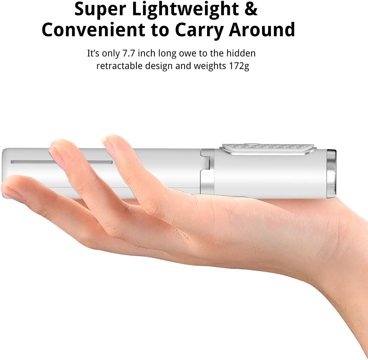 ATUMTEK Selfie Stick Tripod, Extendable 3 in 1 Aluminum Bluetooth Selfie Stick with Wireless Remote and Tripod Stand for iPhone 16/15/14/13/12/11/11 Pro/XS Max/XS/XR/X/8/7, Samsung Smartphones, White