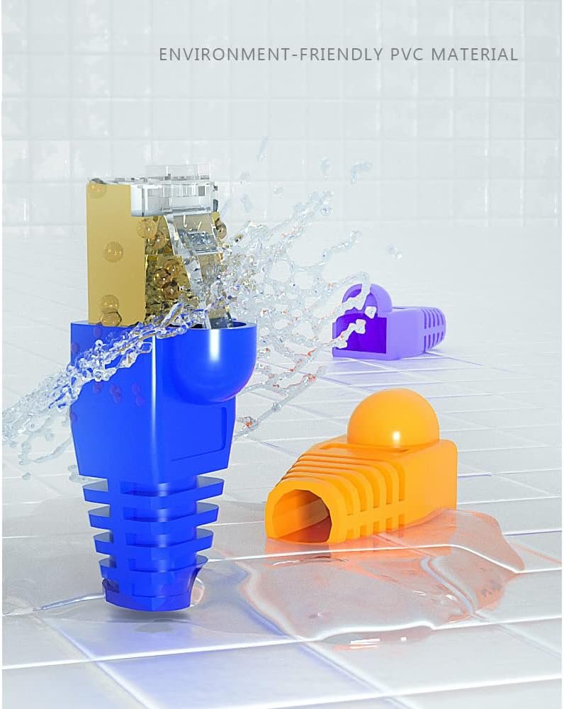 50 Pcs Cat5 Cat5E Cat6 Strain Relief Boot, RJ45 Plug Connector Cover Modular Network Plug Connector Cap Cable Connector Boots, Red