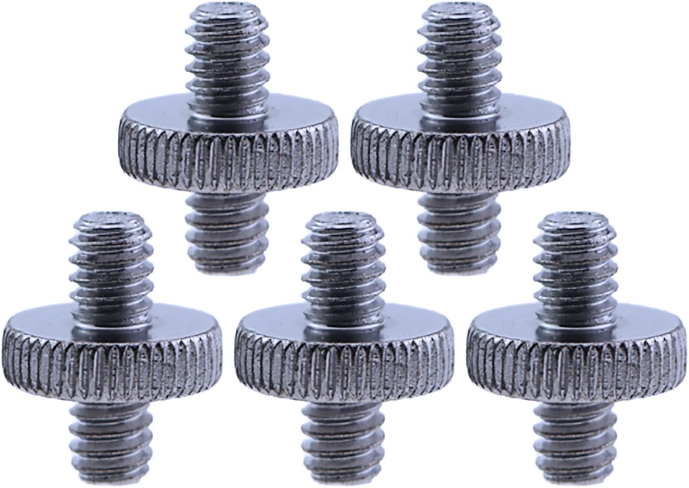 5PCS 1/4 Inch-20 to 1/4 Inch-20 Dual Head Adapter - Male to Male Metal Tripod Screw Adapter