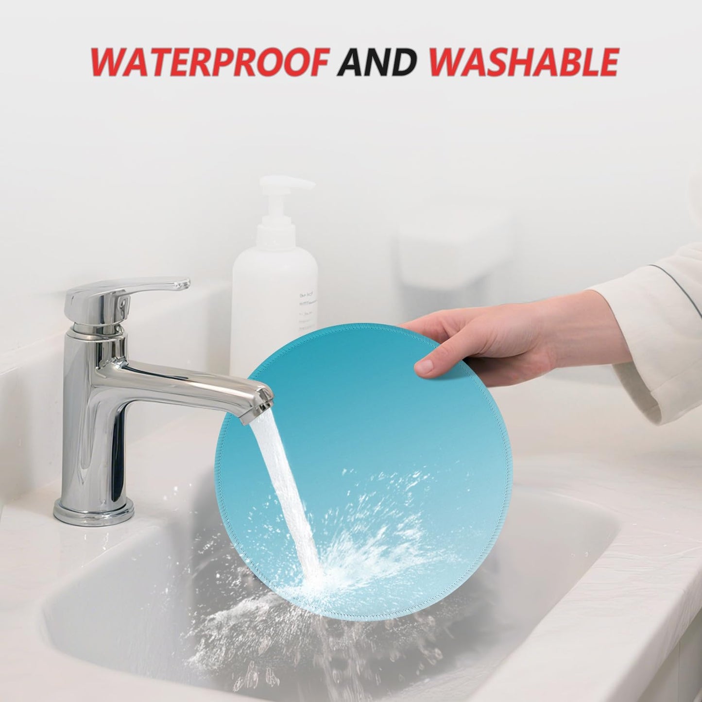 ITNRSIIET Mouse Pad Non-Slip Rubber Base Smooth Surface Stitched Edges Waterproof Durable Compatible with All Mice for Office & Gaming, Desk Accessory, Diameter 8.7 inch, Aqua Gradient