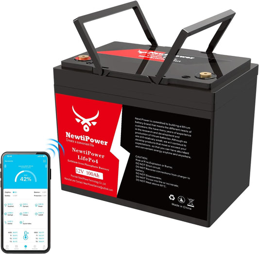 12V 100Ah Lithium LiFePO4 Battery with 100A BMS Grade A Cells Deep Cycle Rechargeable Battery,10000+ Cycles,Perfect for Golf Cart,Off Grid Applications (12.8V 100Ah)