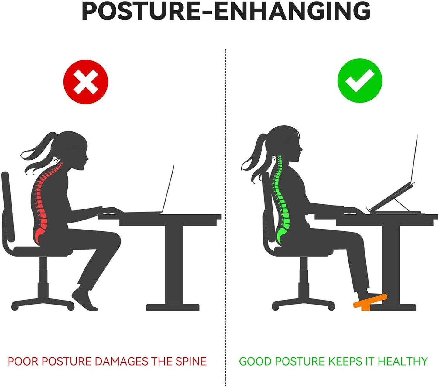 Adjustable Foot Rest for Under Desk at Work,Ergonomic Foot Stool Under Desk for Office with 6 Angles,Wooden Footrest Suitable for Home,Office