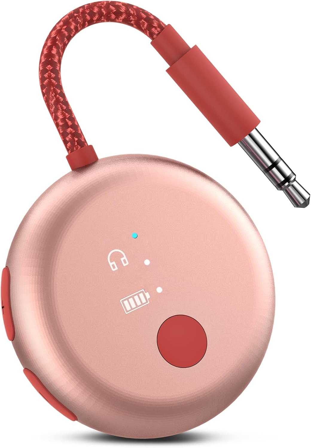 Avantree SoundJet R1 – Airplane Bluetooth Adapter for Headphones & AirPods, aptX Adaptive, Qualcomm Chipset, 20H Battery, Wireless Audio Transmitter for in-Flight Travel Essentials - Pink