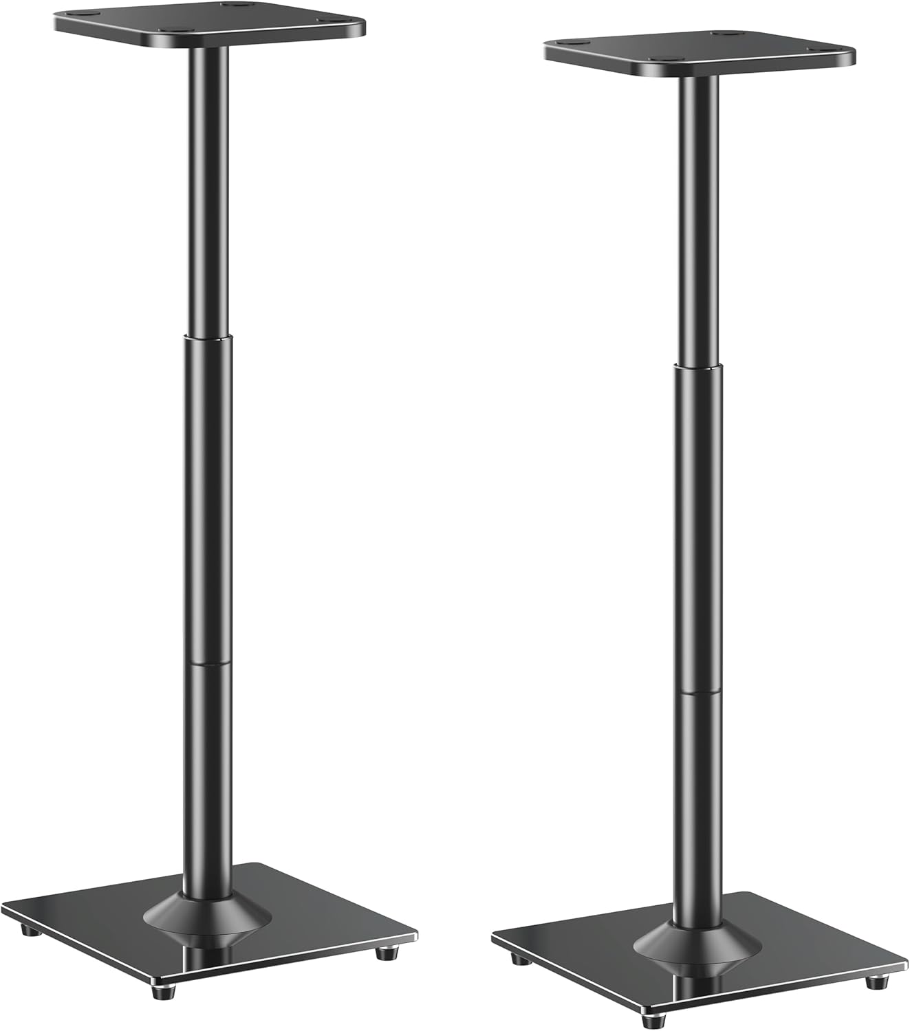 ELIVED Universal Speaker Stands Height Adjustable 28"-37.4", Bookshelf Speaker Stand Pair for Satellite Studio Large Speakers Up to 22 lbs, Surround Sound Speaker Stand with Cable Management, Black