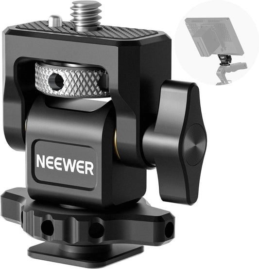 NEEWER Camera Monitor Mount with Cold Shoe, Anti Twist 1/4" Screw for 5" & 7" Field Monitor Compatible with Atomos Ninja V, 360° Swivel & Adjustable 180° Tilt Damping, Compatible with SmallRig, MA006