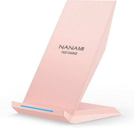 NANAMI Wireless Charger - Qi Certified Wireless Charging Stand Compatible iPhone 16/15/14/13/12/11 Pro/XS Max/XR/8, 10W for Samsung Galaxy S25/S24/S23/S22/S21/S20/Note 20 Ultra and Qi-Enabled Phone
