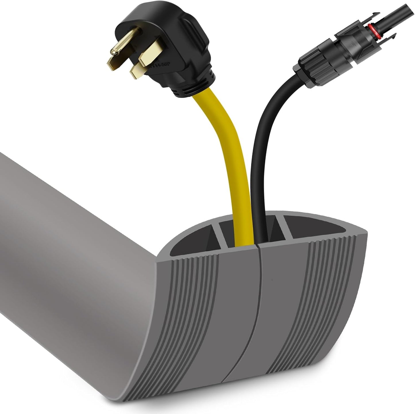 Floor Cord Cover 10FT Cord Covers for Wires on Floor Protect Wires & Prevent Trip Hazards, Easy to Cut for Home, Office, School, Concerts, Cavity W0.6in x H0.32in