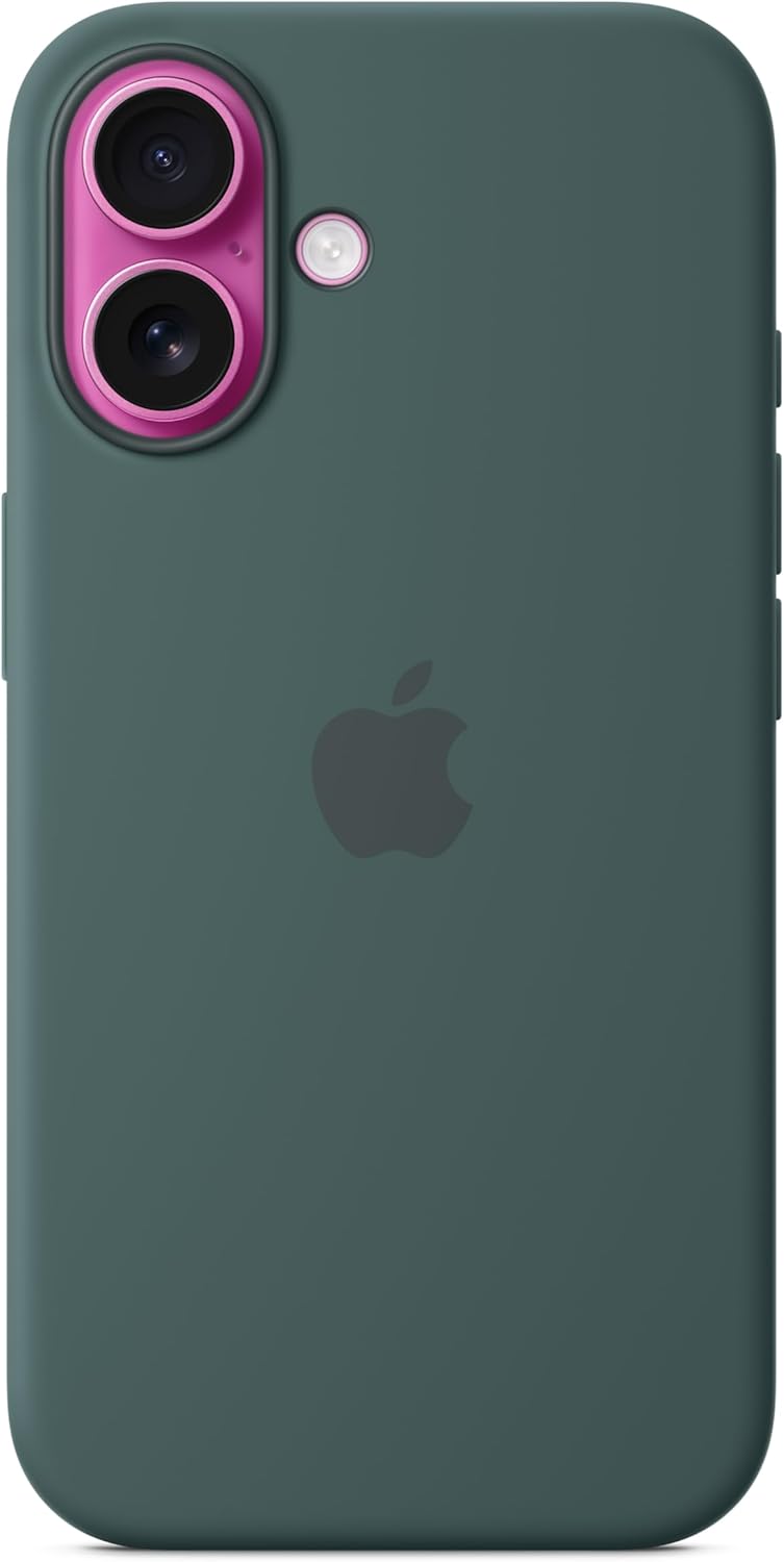 Apple iPhone 16 Silicone Case with MagSafe and Camera Control: Lightweight Phone Case, Wireless Charging Compatible, Smooth Matte Finish; Lake Green