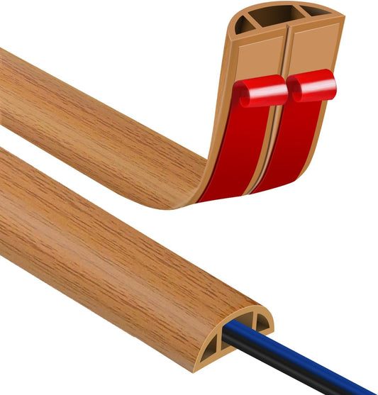 Floor Cord Covers for Wires 12FT Cable Hider Wire Cover Self Adhesive Cord Hider Floor for Offices, Homes, Workshops, Warehouses Cable Cavity 0.39" W x 0.27" H