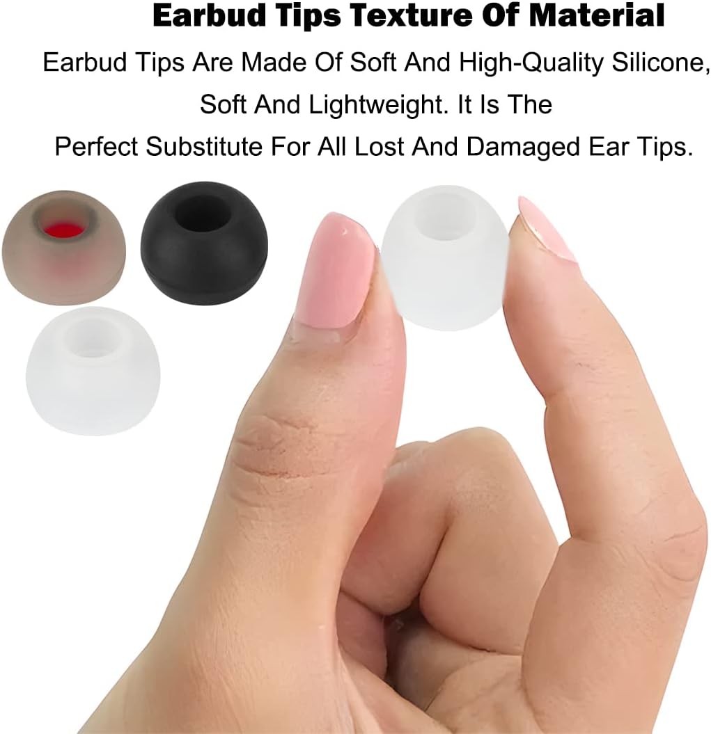 Earbud Tips Replacement - Silicone Compatible with Powerbeats 2/3 & LG Samsung Earbuds - Black, White, Red - 9 Pairs