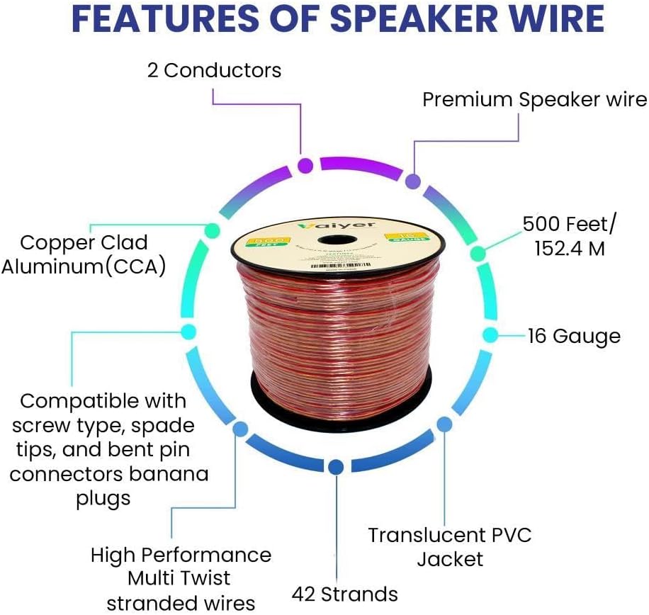 Home Audio System Kit - 6 Channel 6000 W Bluetooth Amplifier w/ 12 Qty of 5.25" Frameless in-Wall in-Ceiling Speakers 175 W Each, 2 Qty of Wired Mic, 500 ft Speaker Wire & Remote by Technical Pro