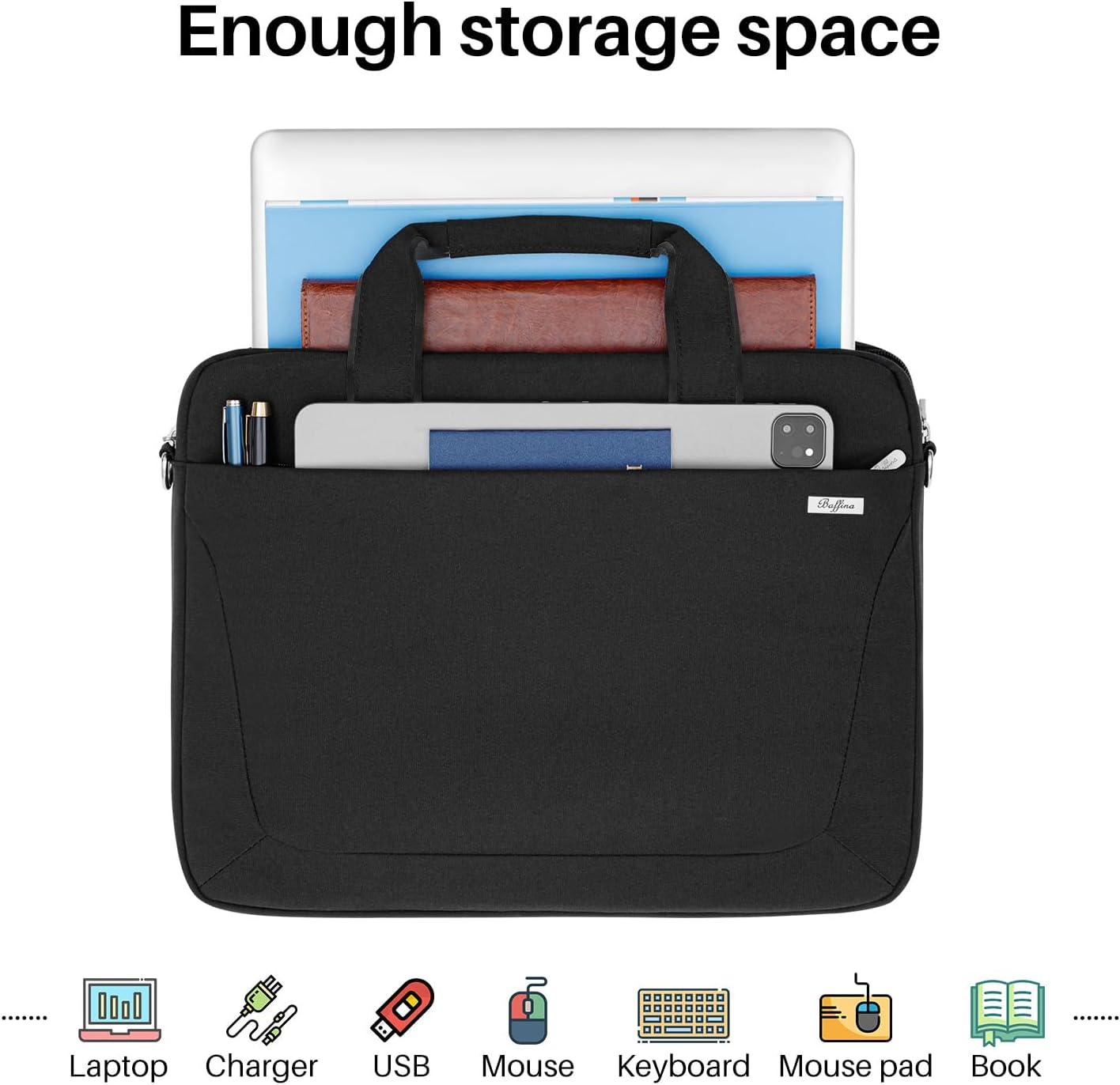 Laptop Shoulder Bag 15.6 16 17.3 Inch for Men Women,Waterproof Computer Carrying Case Messenger Bag Briefcase Work