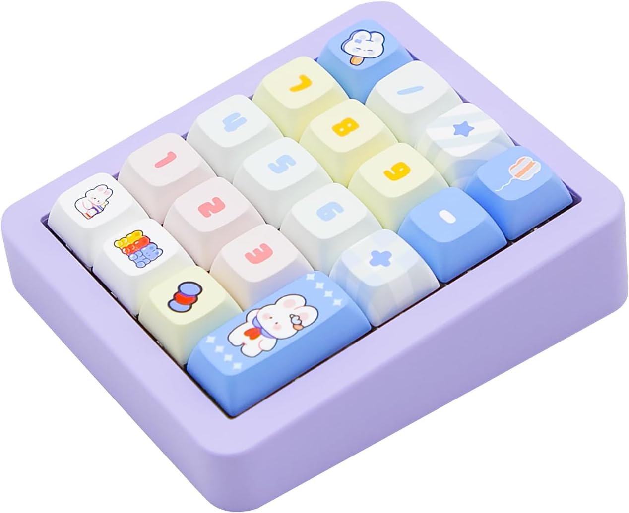 Adventurers K812 Wired Mechanical Numeric Keypad, 19-Key Hot-Swappable RGB Numpad, Macro Programmable, Detachable Type-C Cable, Game/Office Mode Switch – for PC/Laptop/Desktop (Purple)