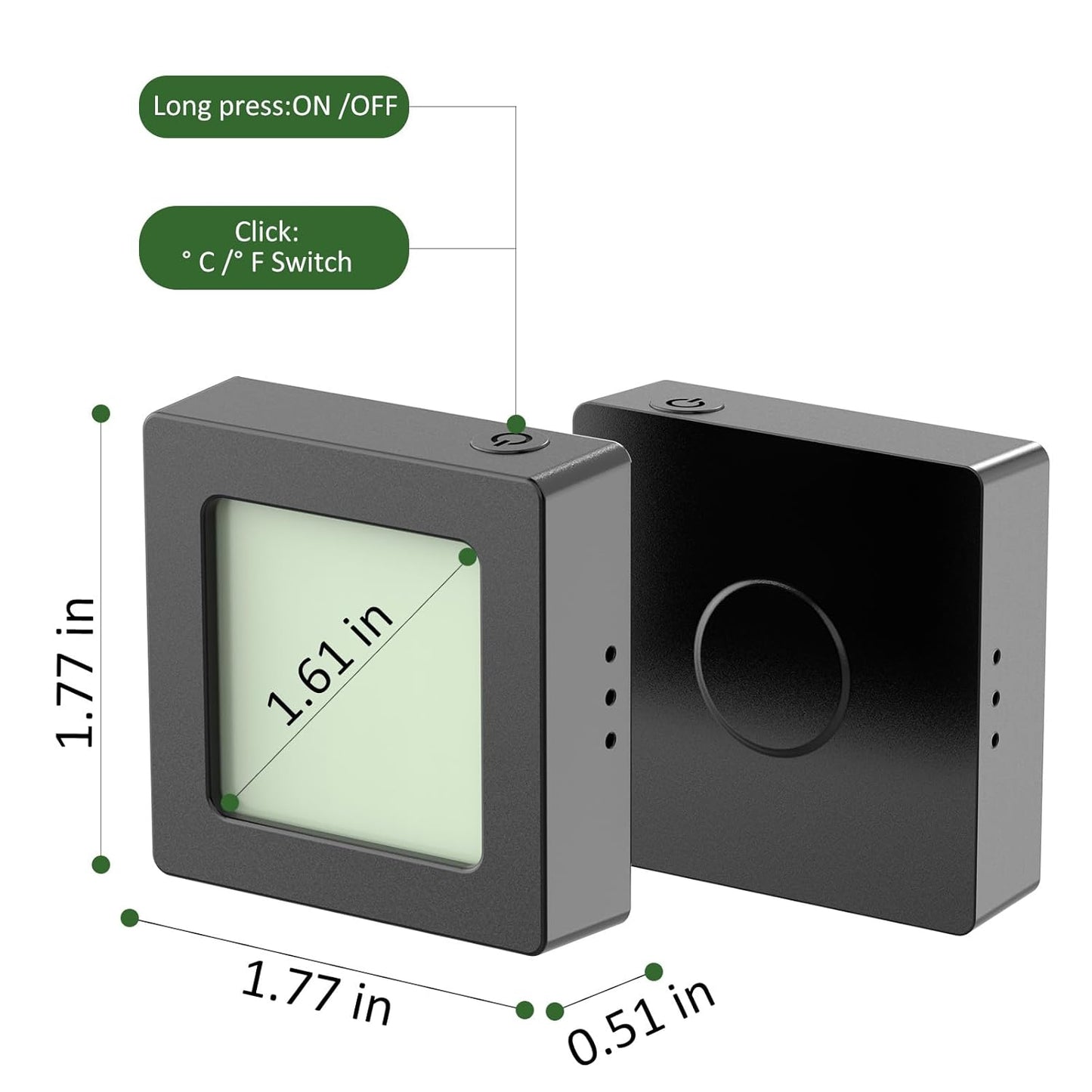 2 Pcs Digital Hygrometer Indoor Thermometer Humidity Meter Room Thermometer with Temperature and Humidity Monitor Mini Hygrometer Thermometers ℉/℃ for Greenhouse Cellar by QPEUIM