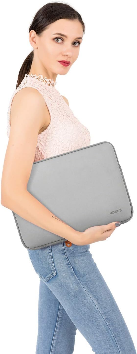 MOSISO Laptop Case 13.3 inch, 13-13.3 inch Laptop Sleeve Bag Compatible with MacBook Air/Pro 13 / Pro 14, HP Dell ASUS Lenovo Notebook, Neoprene Computer Sleeve Bag with Small Case, Light Gray