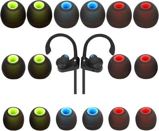 Earbud Tips Ear Bud Tips Soft Anti Slip Washable and Reusable Silicone Replacement Earbud Tips Fit Most in-Ear Earbuds(Inner Hole 3.8mm -5.1mm) 18pcs S M L