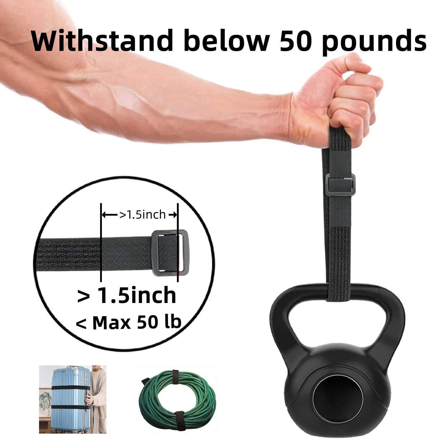 26ft 1.5 Inch Wide Cable Straps, Jumpso Adjustable Fastening Hook and Loop Straps with 20 Buckles, Reusable Nylon Cut-to-Length Cinch Straps for Organizer or Storage, Black