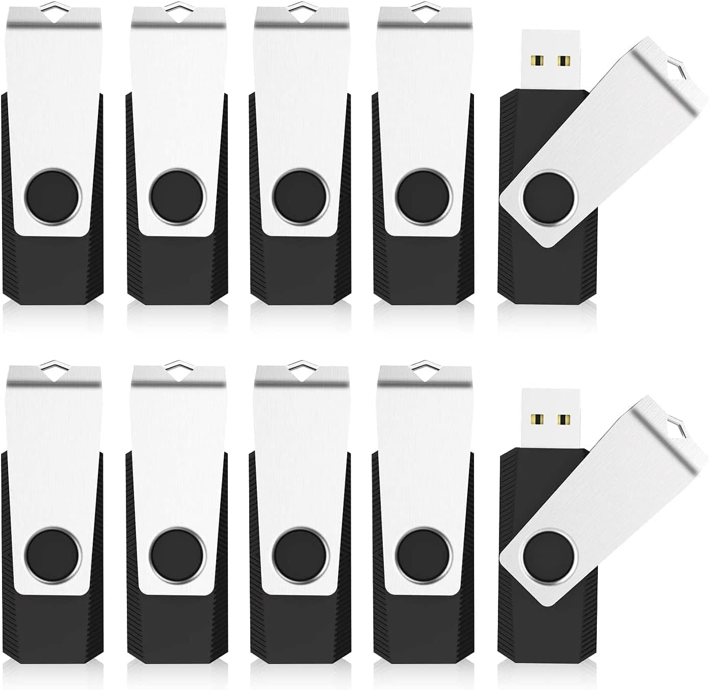 20Pack 1GB USB Flash Drive 2.0 Stick, TOPESEL Bulk Thumb Drive Swivel 1GB Pen Drive Jump Drive for Data Storage (20Pack Black)