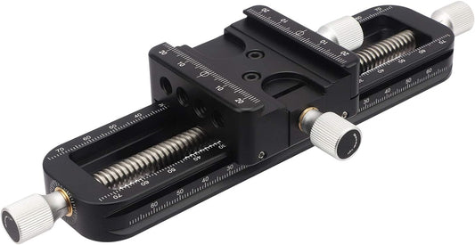 Haoge FM-160 Wormdrive Macro Rail for Macro Photography Track, Focus Stacking Precision Focus Slider/Close-up Shooting Clamp Plate Fine-Tuning Screw Rod