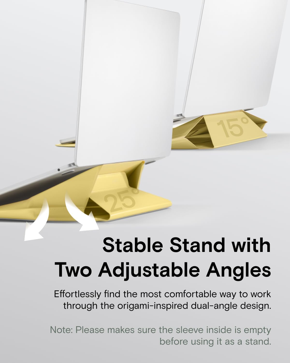 MOFT Laptop Carry Sleeve, 2-in-1 Laptop Bag & Stand for 15"-16" MacBook Air/Pro & Dell/HP/Lenovo/Asus, Stylish Slim Computer Sleeve Bag with Expandable Storage for Computer Accessories, Panna Cotta