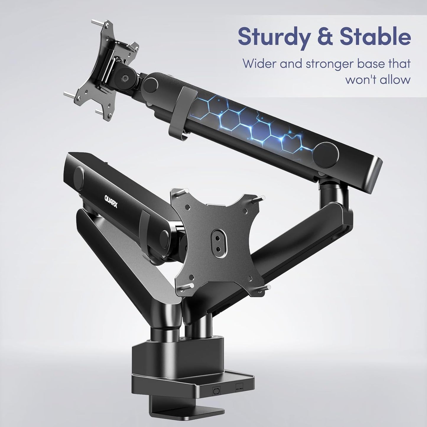 Dual Monitor Mount for Desk, Heavy Duty Dual Monitor Stand for 17 to 35 inch Ultrawide Monitors Holds 4.4 to 26.4 lbs Screen, Height Adjustable Monitor Arm for Gaming, Home, Office, VESA Mount, Black