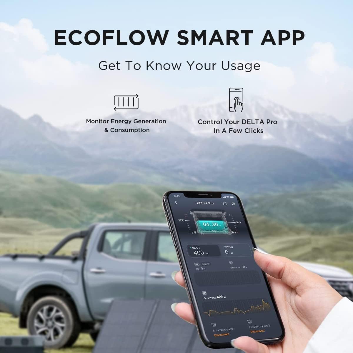 EF ECOFLOW Solar Generator 120V/3.6kWh DELTA Pro with 4x400W Portable Solar Panel, 23% High-Efficiency, 5 AC Outlets, 3600W Portable Power Station for Home Use Emergency Blackout Camping RV