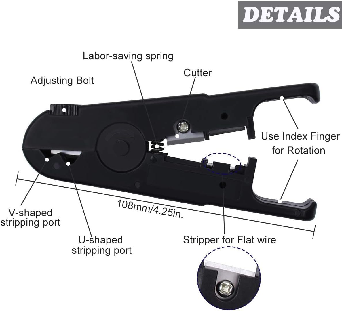 Delgada RJ45 Ethernet Network Crimping Tool Kit for Cat6 Cat5e Cat5 Crimp Tool, with 10pcs Cat5 Cat5e Connectors, 10pcs Covers, Network Cable Tester, Cutter and Stripper