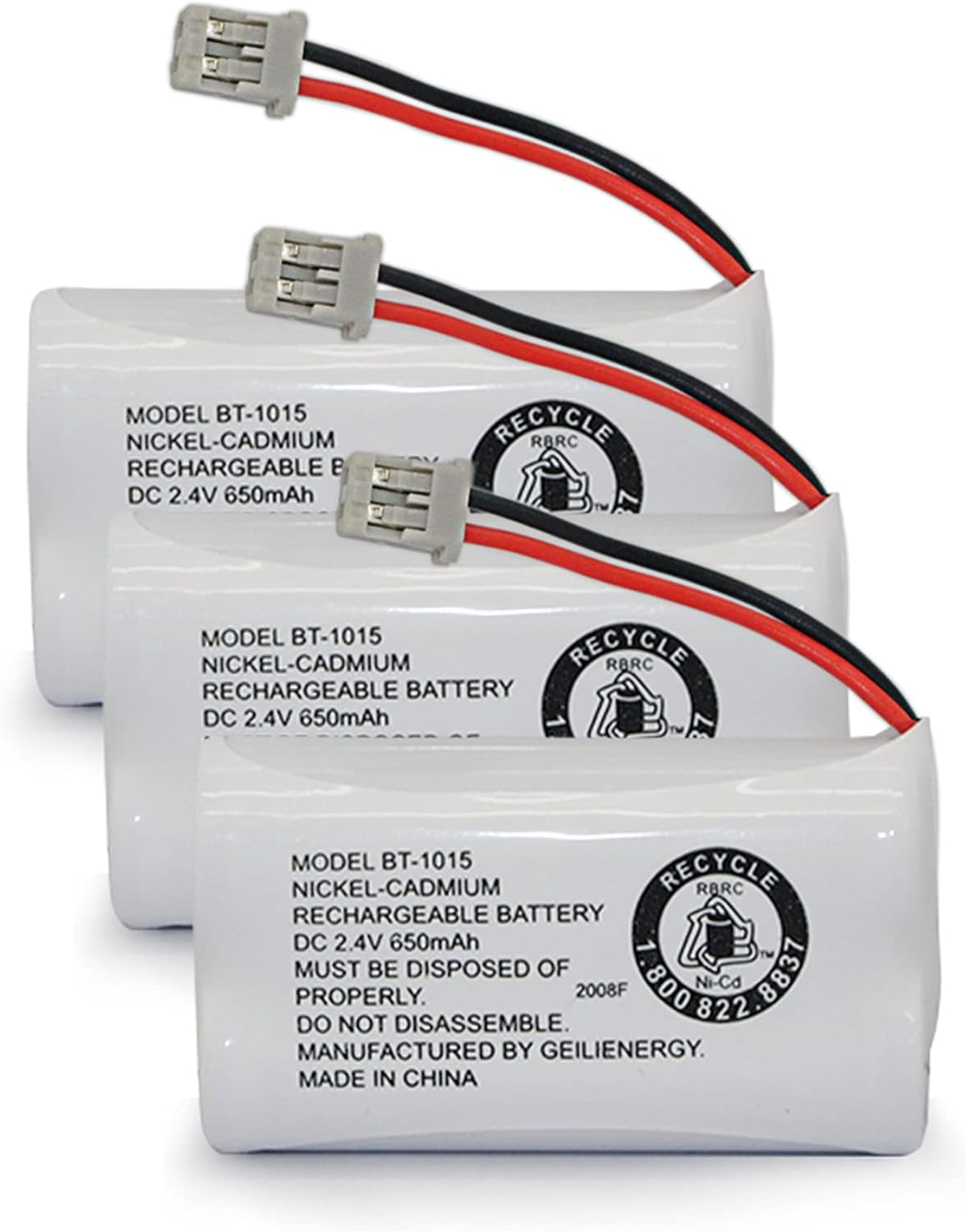 GEILIENERGY BT-1015 BT1015 Battery Compatible for Uniden BT1007 BT-1007 BT904 BT-904 BBTY0651101 BBTY0460001 BBTY0510001 BBTY0624001 BBTY0700001 HHR-P506, HHR-P506A Cordless Phone(3-Pack)