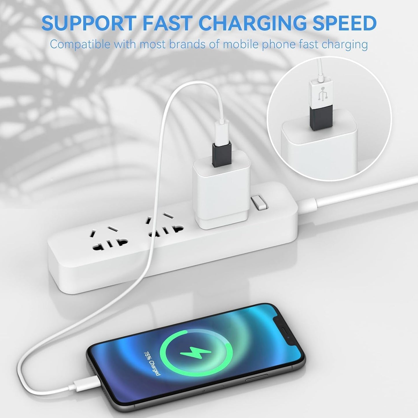 4pack USB C Female to USB Male Adapter，Type-C Female to A Male Car Charger OTG Converter for Apple Watch Ultra 8 9 10,iPhone 16 15 14 13 Pro Max