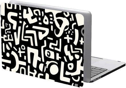 Compatible with MacBook Air 13.3 13.6 Inch Case 2022 2021 2020 2019 Plastic Hard Shell Case Cover,13.6 Air (A2681) M2 2022, Black and White Letters