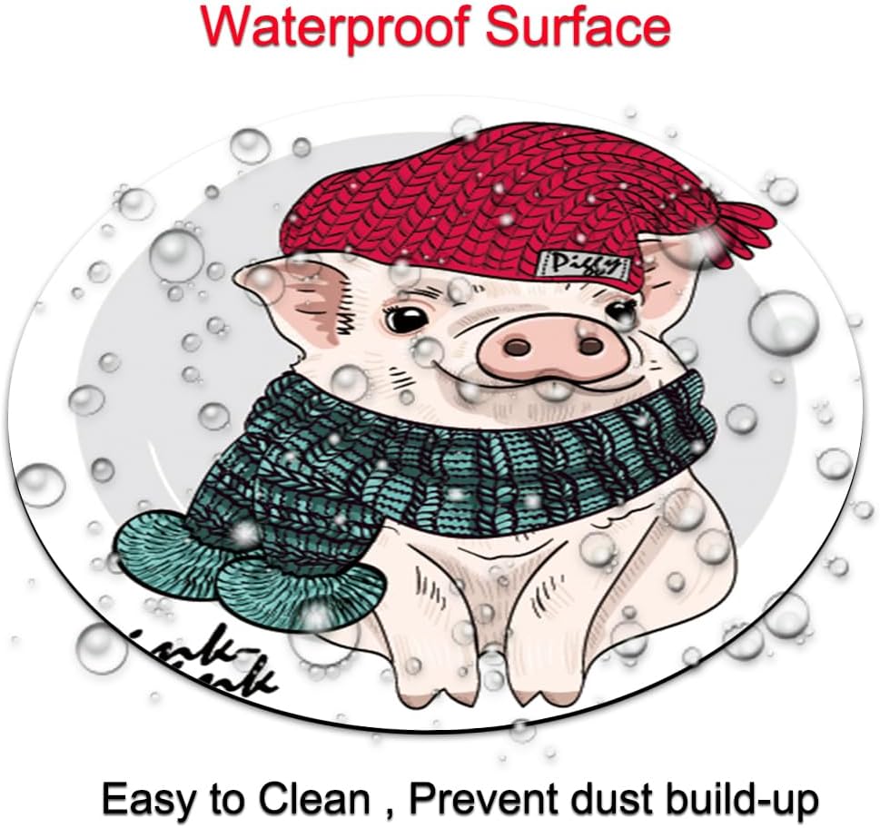Cute Pig Round Mouse pad Customized Mousepad Non-Slip Rubber Base Mouse Pads for Computers Laptop Office Desk Accessories Mouse pad