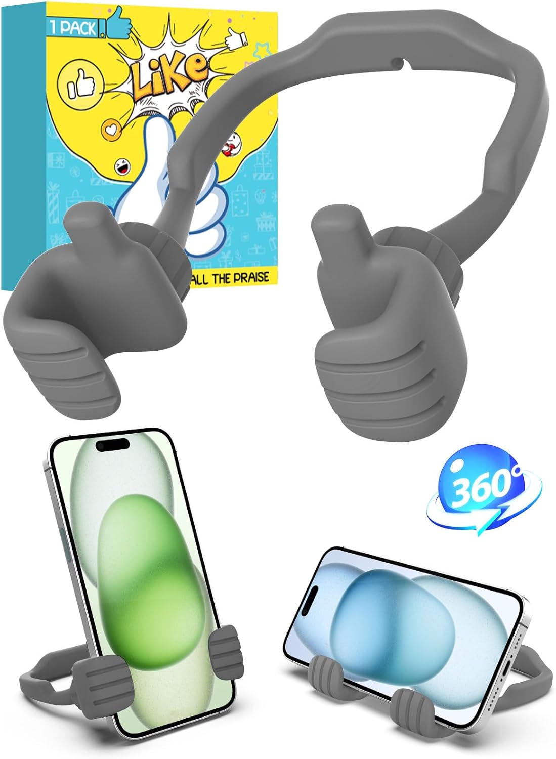 Dad Gifts for Fathers Day from Daughter Son Cell Phone Stand: Upgrade Adjustable Thumbs Up Lazy Phone Holder for Desk Fun Birthday Gifts for Grandma Teens Girls Boys Adults Husband from Wife