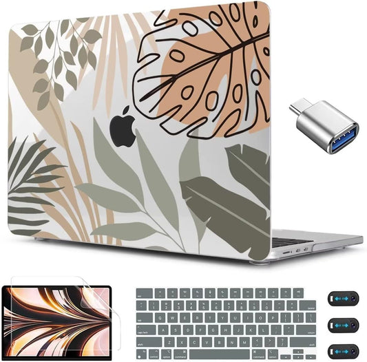 CISSOOK Compatible with MacBook Air 13.6 inch Case 2025 2024 2022 Release A3240 A3113 A2681, Tropical Hard Shell Case with Keyboard Cover for MacBook Air 13 inch M2 M3 M4 Chip