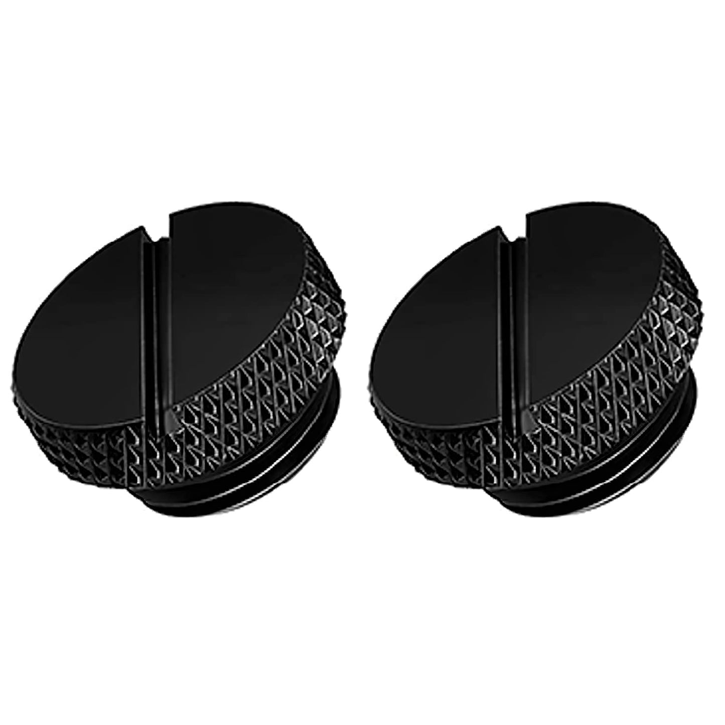 dracaena.io 2 pack G1/4" thread, Thin water Stop Plug Fitting with Coin Slot for Computer water cooling System, durable brass/copper material, Black