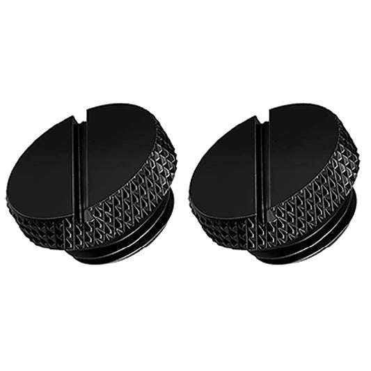 dracaena.io 2 pack G1/4" thread, Thin water Stop Plug Fitting with Coin Slot for Computer water cooling System, durable brass/copper material, Black