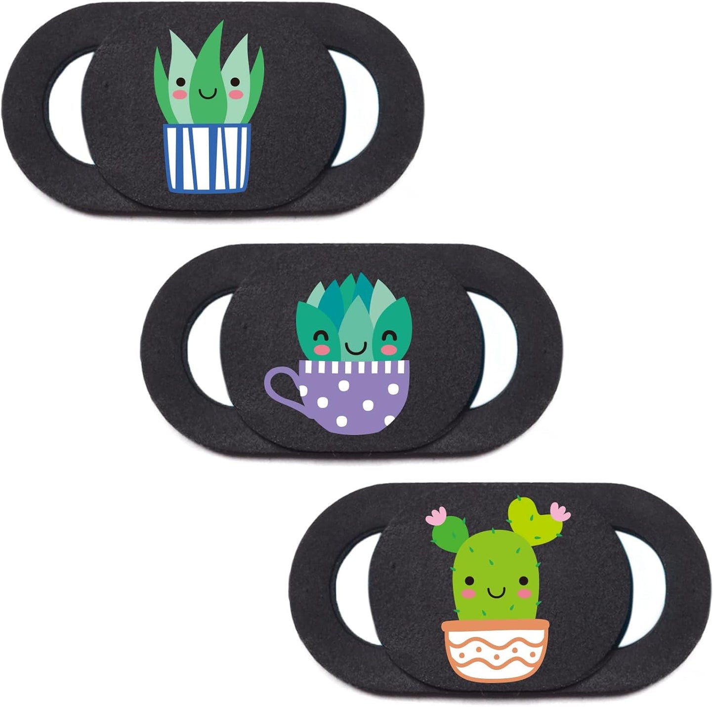 Laptop Camera Cover Slide Webcam Cover for Privacy Fits for Mini PC, PC, Surface, Tablet, Desktop Computer, Smart Phone - 3 Packs, Plants