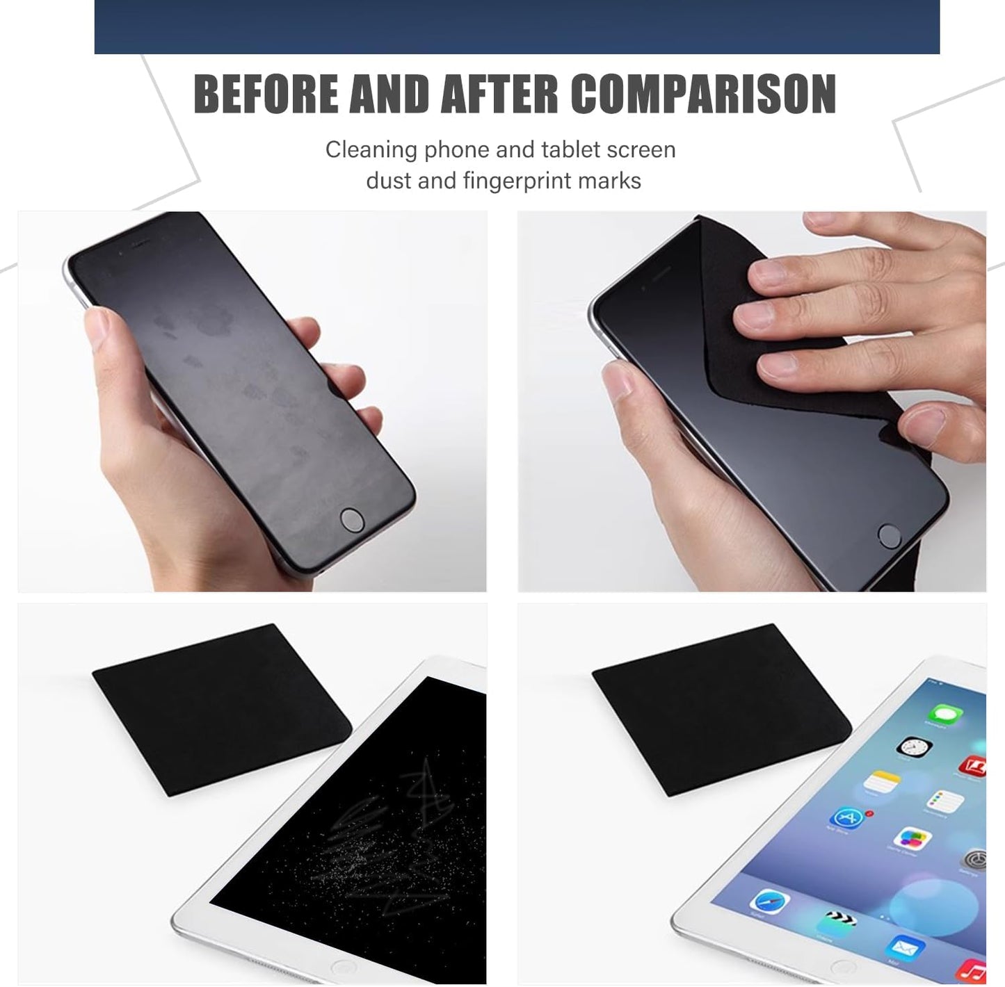 2 Pack Microfiber Liner Cleaning Cloth 15" 16" MacBook Air/MacBook Pro Screen Keyboard Imprint Protection, Keyboard Protector Compatible with MacBook Air 15.3" /MacBook Pro 15"/MacBook Pro 16"-Black