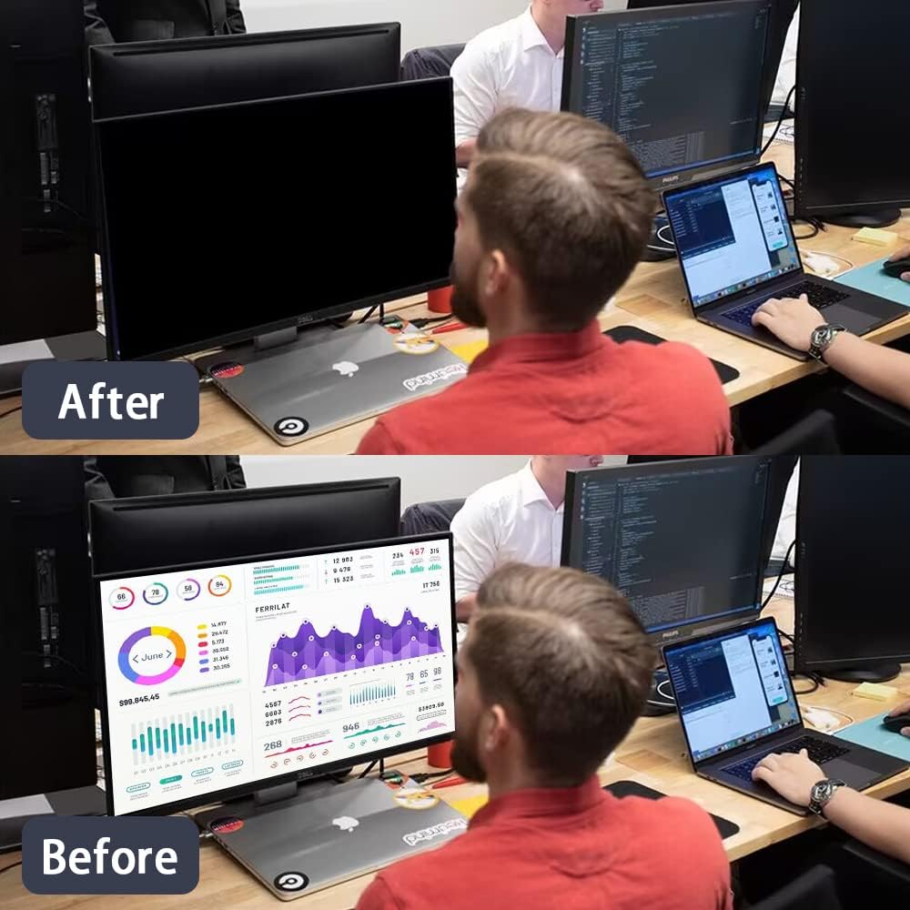 FILMEXT [2 Pack Removable Computer Privacy Screen Filter for 27 inch Monitor, Privacy Shield for Frameless Monitor Widescreen 16:9 Aspect Ratio, Blue Light Filter, Anti-Spy & Anti-Scratch