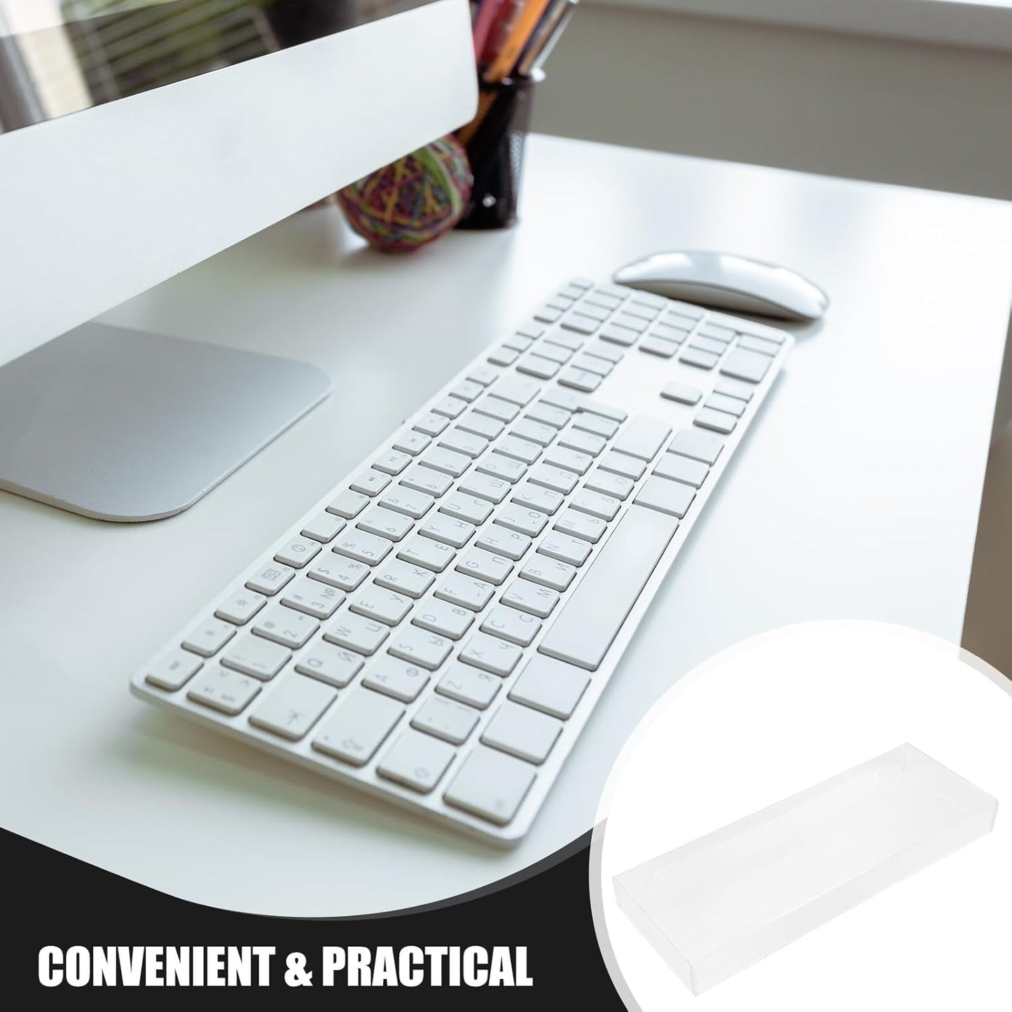 Cabilock Acrylic Keyboard Cover Water Protective Case for Household Keyboards Transparent Keyboard Accessory for Standard and Mechanical Keyboards